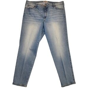 CJ by Cookie Johnson Light‎ Wash Straight Leg Stretch Denim Jeans 20W